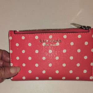 Kate Spade New York Spencer Polka Dot Bifold Zip Wallet